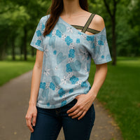 Hawaii Anthurium Tiare Pikake Lei Cross Shoulder Shirt UliUli Lauhala Art Pattern LT01 - Polynesian Pride