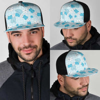 Hawaii Anthurium Tiare Pikake Lei Mesh Trucker Cap UliUli Lauhala Art Pattern LT01 - Polynesian Pride