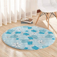 Hawaii Anthurium Tiare Pikake Lei Round Carpet UliUli Lauhala Art Pattern LT01 - Polynesian Pride