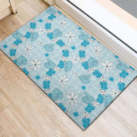 Hawaii Anthurium Tiare Pikake Lei Rubber Doormat UliUli Lauhala Art Pattern LT01 - Polynesian Pride