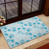 Hawaii Anthurium Tiare Pikake Lei Rubber Doormat UliUli Lauhala Art Pattern LT01 - Polynesian Pride
