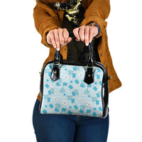 Hawaii Anthurium Tiare Pikake Lei Shoulder Handbag UliUli Lauhala Art Pattern LT01 One Size Blue - Polynesian Pride