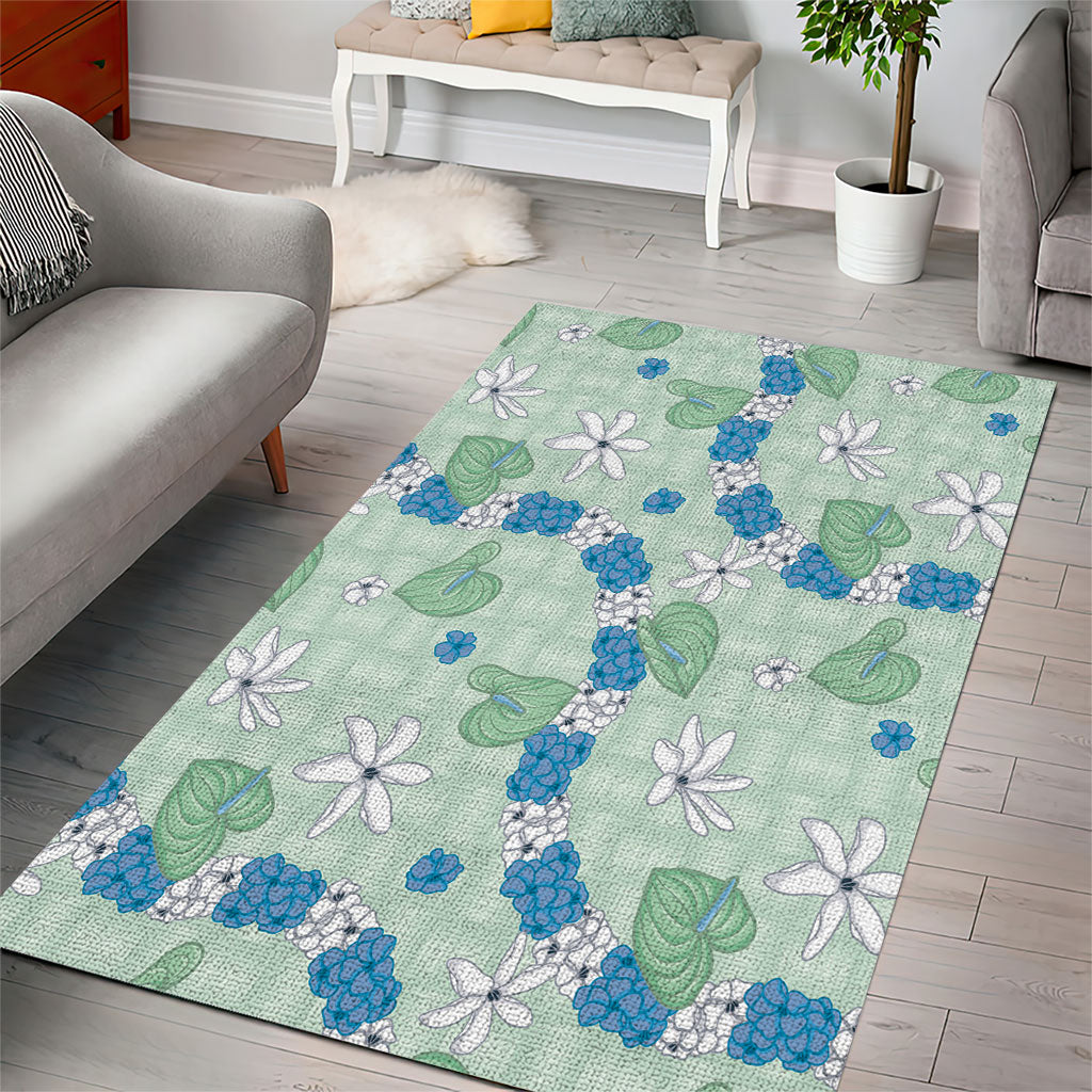 Hawaii Anthurium Tiare Pikake Lei Area Rug Omaomao Lauhala Art Pattern LT01 - Polynesian Pride