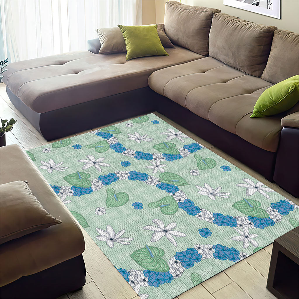 Hawaii Anthurium Tiare Pikake Lei Area Rug Omaomao Lauhala Art Pattern LT01 - Polynesian Pride