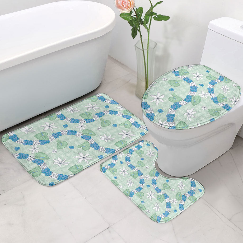 Hawaii Anthurium Tiare Pikake Lei Bathroom Set Omaomao Lauhala Art Pattern LT01 - Polynesian Pride