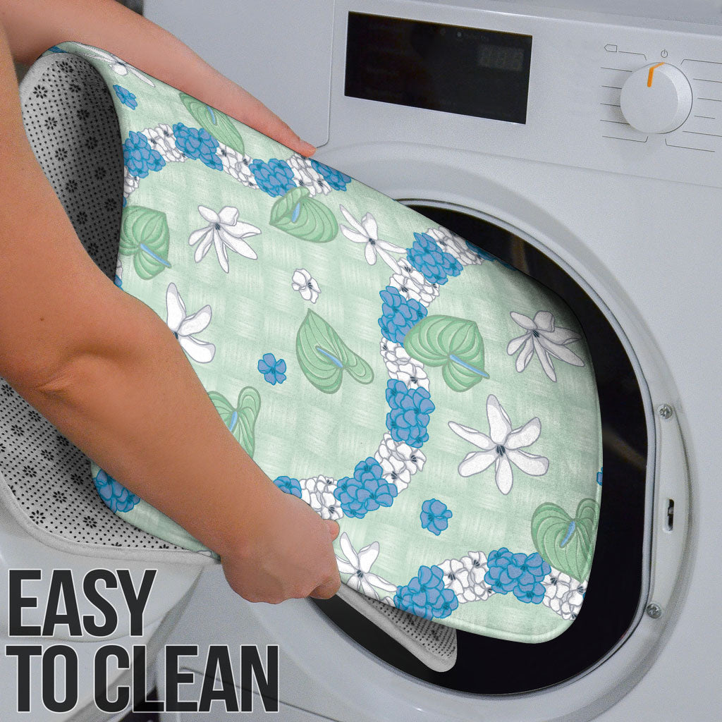 Hawaii Anthurium Tiare Pikake Lei Bathroom Set Omaomao Lauhala Art Pattern LT01 - Polynesian Pride