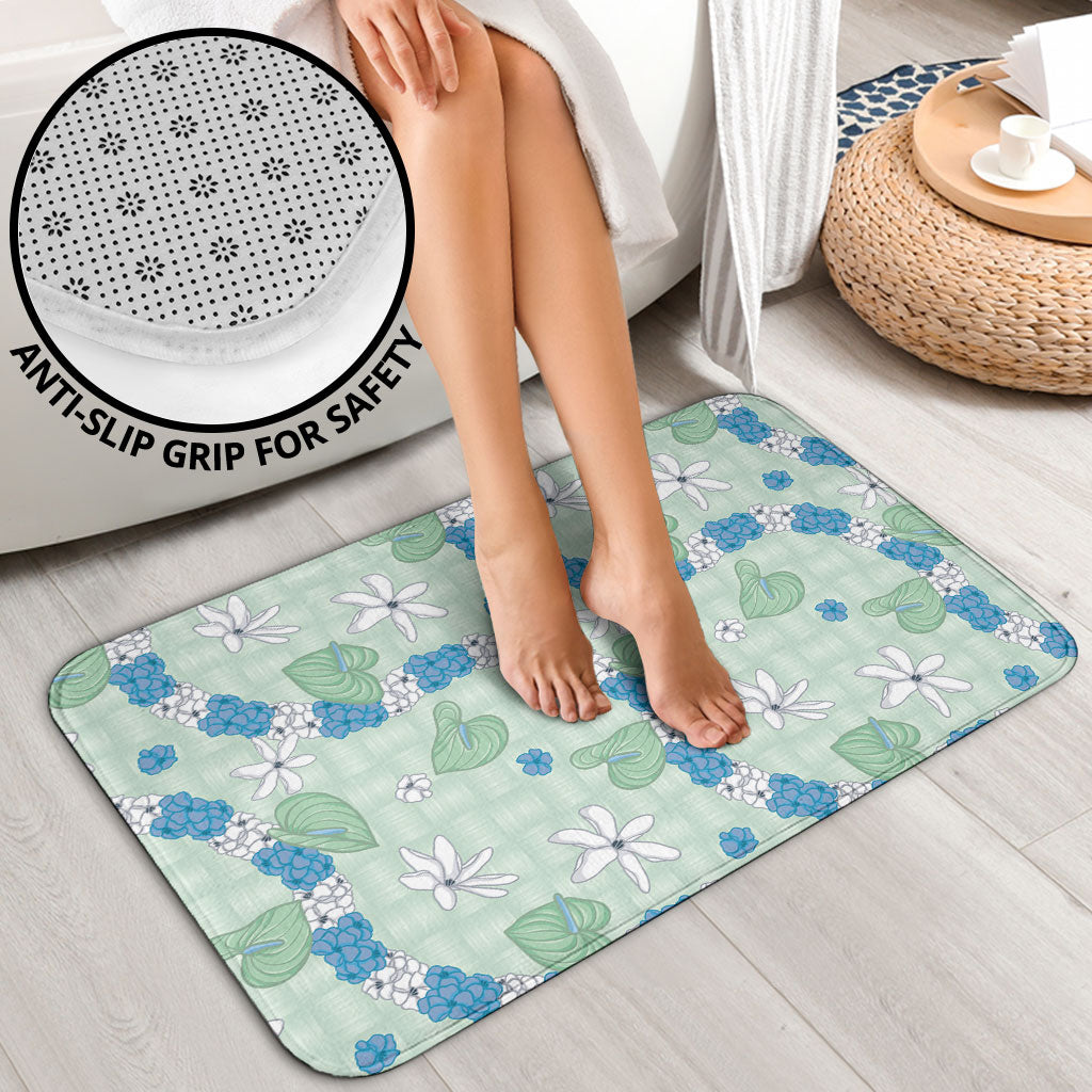 Hawaii Anthurium Tiare Pikake Lei Bathroom Set Omaomao Lauhala Art Pattern LT01 - Polynesian Pride