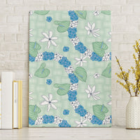 Hawaii Anthurium Tiare Pikake Lei Canvas Wall Art Omaomao Lauhala Art Pattern LT01 Without Frame Green - Polynesian Pride
