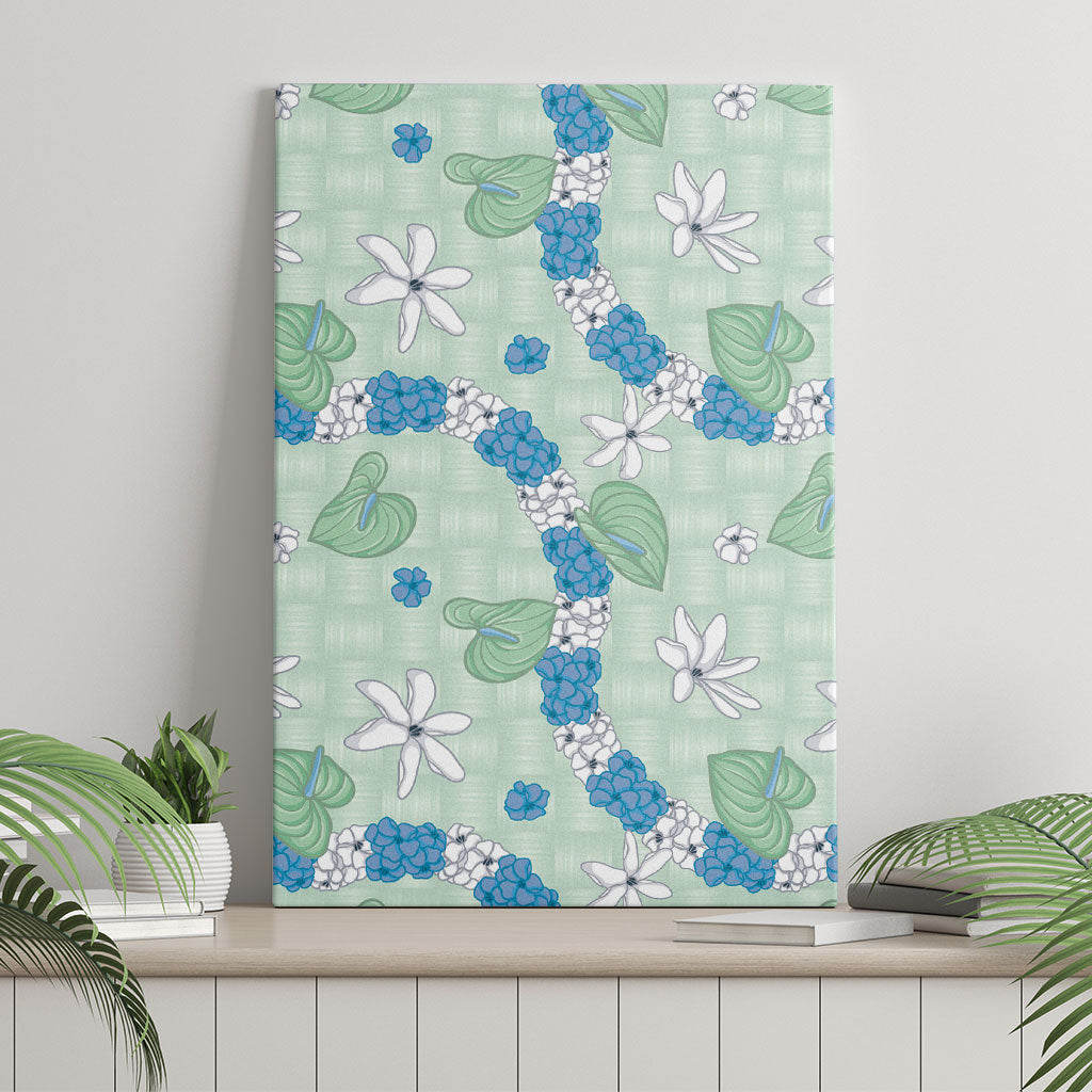 Hawaii Anthurium Tiare Pikake Lei Canvas Wall Art Omaomao Lauhala Art Pattern LT01 - Polynesian Pride