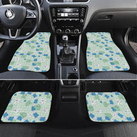 Hawaii Anthurium Tiare Pikake Lei Car Mats Omaomao Lauhala Art Pattern LT01 Set 4pcs Green - Polynesian Pride