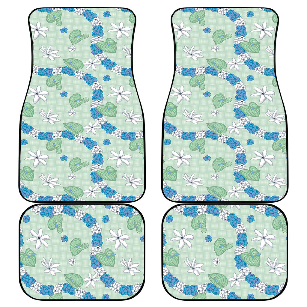 Hawaii Anthurium Tiare Pikake Lei Car Mats Omaomao Lauhala Art Pattern LT01 - Polynesian Pride