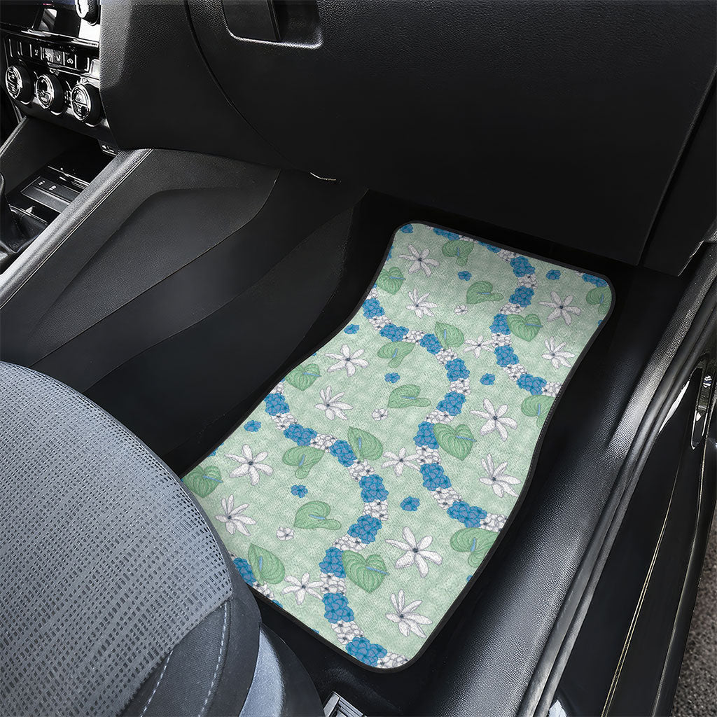 Hawaii Anthurium Tiare Pikake Lei Car Mats Omaomao Lauhala Art Pattern LT01 - Polynesian Pride