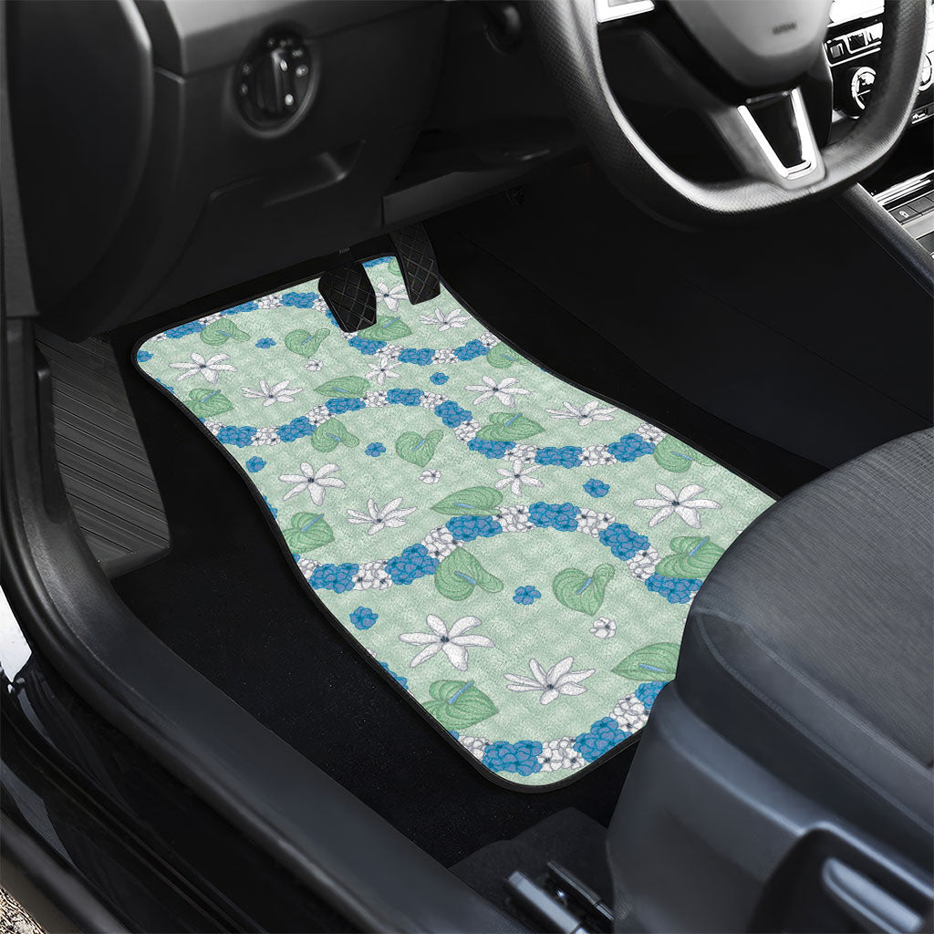 Hawaii Anthurium Tiare Pikake Lei Car Mats Omaomao Lauhala Art Pattern LT01 - Polynesian Pride