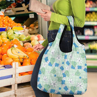Hawaii Anthurium Tiare Pikake Lei Grocery Bag Omaomao Lauhala Art Pattern LT01 - Polynesian Pride