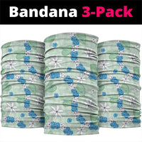 Hawaii Anthurium Tiare Pikake Lei Neck Gaiter Omaomao Lauhala Art Pattern LT01 package One Size: 25*50cm Green - Polynesian Pride