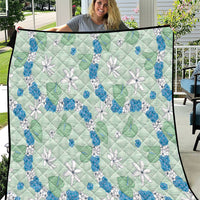 Hawaii Anthurium Tiare Pikake Lei Quilt Omaomao Lauhala Art Pattern LT01 Green - Polynesian Pride