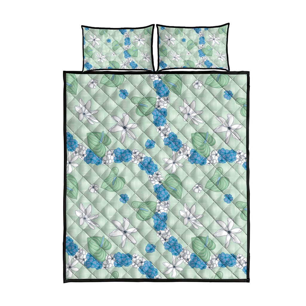 Hawaii Anthurium Tiare Pikake Lei Quilt Bed Set Omaomao Lauhala Art Pattern LT01 - Polynesian Pride