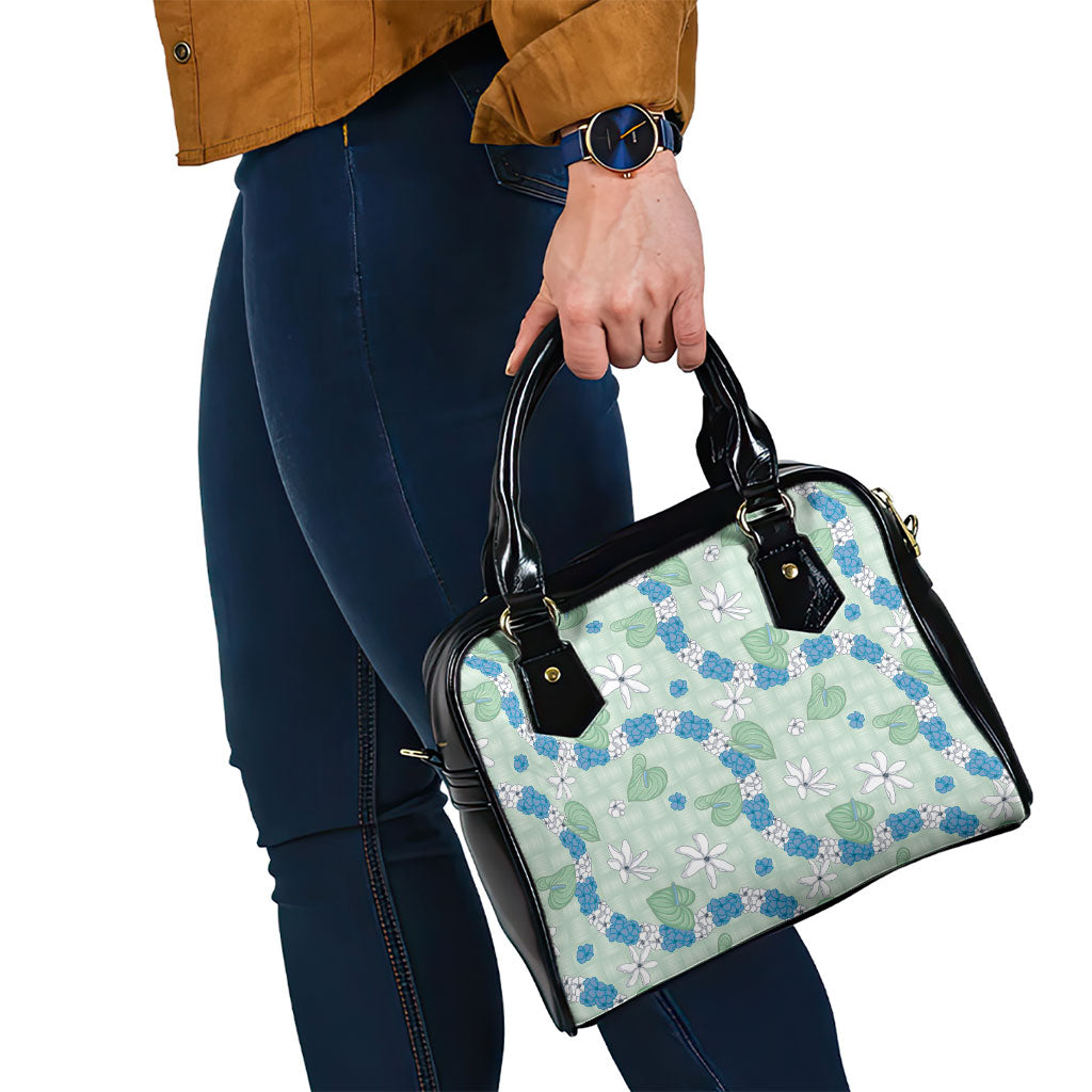 Hawaii Anthurium Tiare Pikake Lei Shoulder Handbag Omaomao Lauhala Art Pattern LT01 - Polynesian Pride