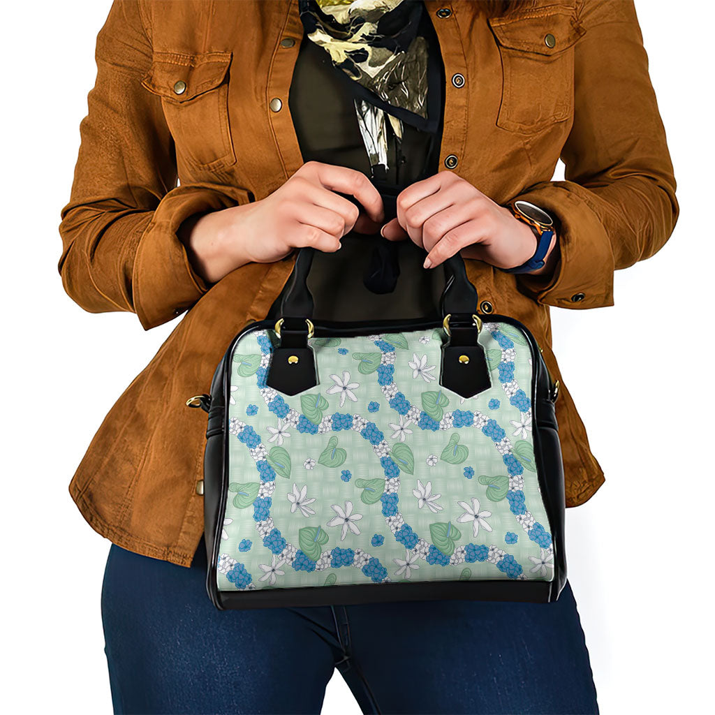 Hawaii Anthurium Tiare Pikake Lei Shoulder Handbag Omaomao Lauhala Art Pattern LT01 - Polynesian Pride