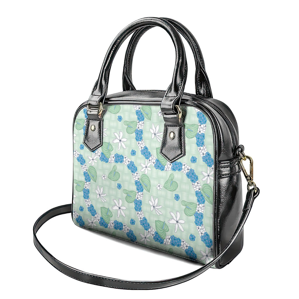 Hawaii Anthurium Tiare Pikake Lei Shoulder Handbag Omaomao Lauhala Art Pattern LT01 - Polynesian Pride
