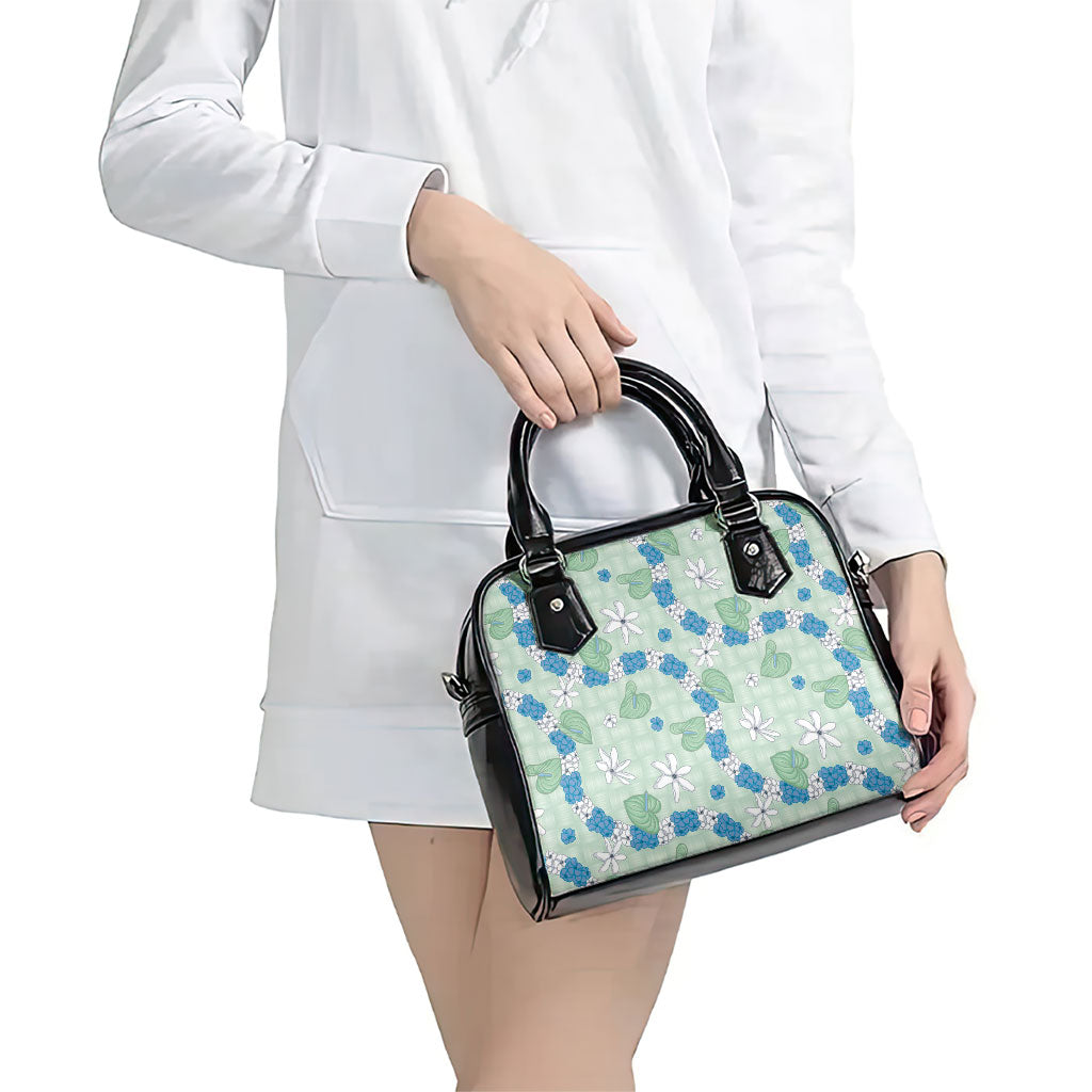 Hawaii Anthurium Tiare Pikake Lei Shoulder Handbag Omaomao Lauhala Art Pattern LT01 - Polynesian Pride