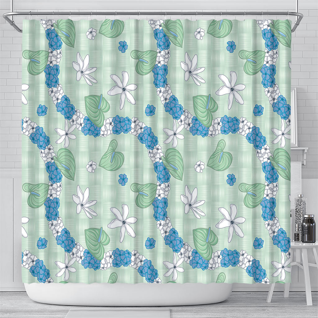 Hawaii Anthurium Tiare Pikake Lei Shower Curtain Omaomao Lauhala Art Pattern LT01 - Polynesian Pride