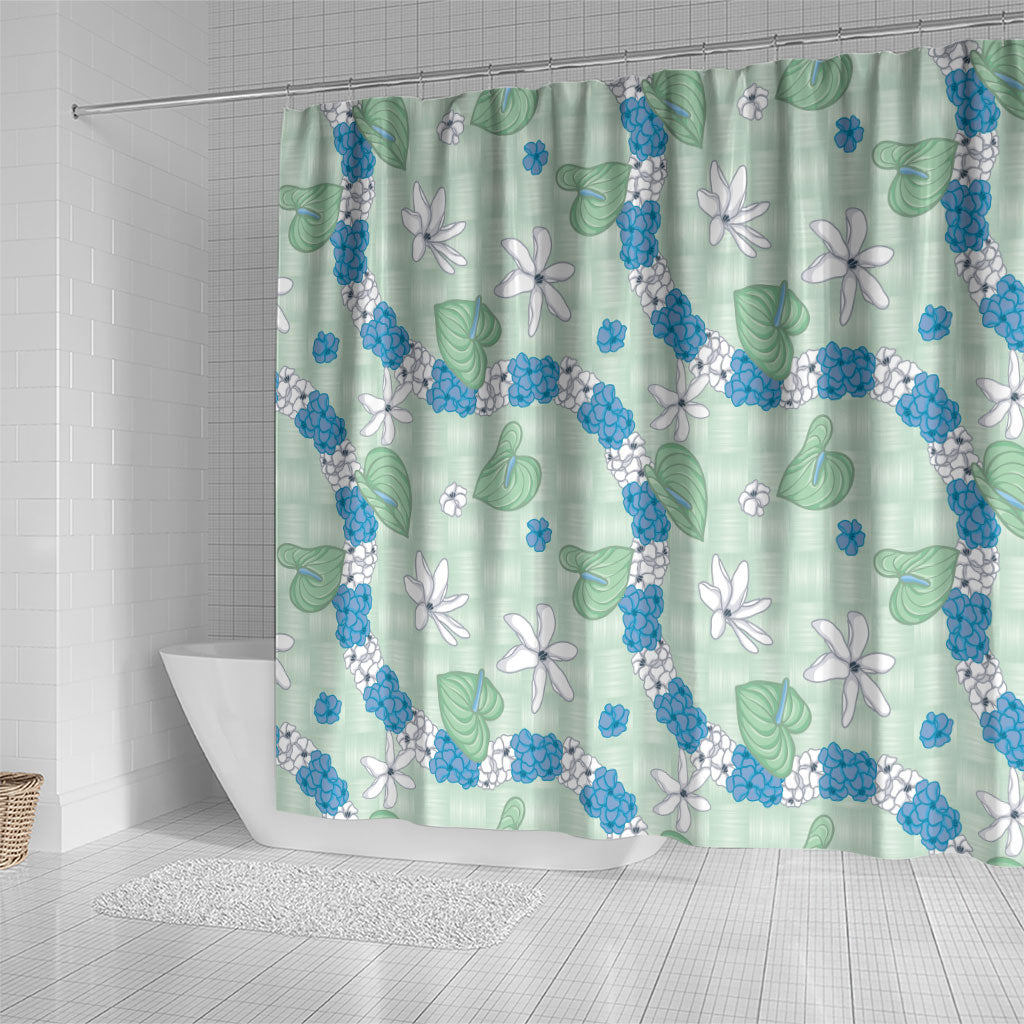 Hawaii Anthurium Tiare Pikake Lei Shower Curtain Omaomao Lauhala Art Pattern LT01 - Polynesian Pride