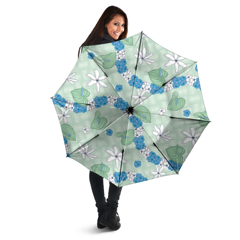 Hawaii Anthurium Tiare Pikake Lei Umbrella Omaomao Lauhala Art Pattern LT01 - Polynesian Pride