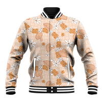 Hawaii Anthurium Tiare Pikake Lei Baseball Jacket Alani Lauhala Art Pattern LT01 Unisex Orange - Polynesian Pride