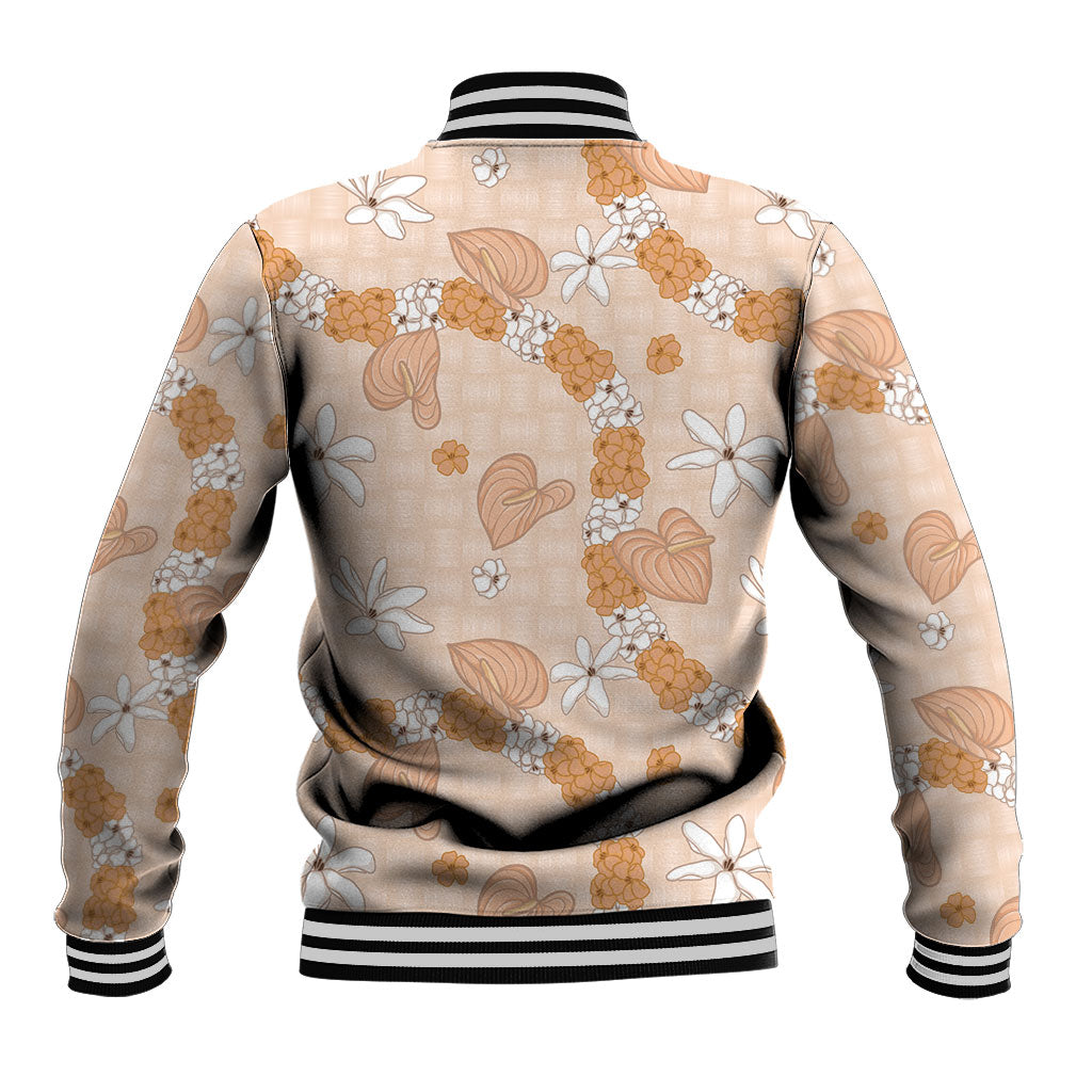 Hawaii Anthurium Tiare Pikake Lei Baseball Jacket Alani Lauhala Art Pattern LT01 - Polynesian Pride