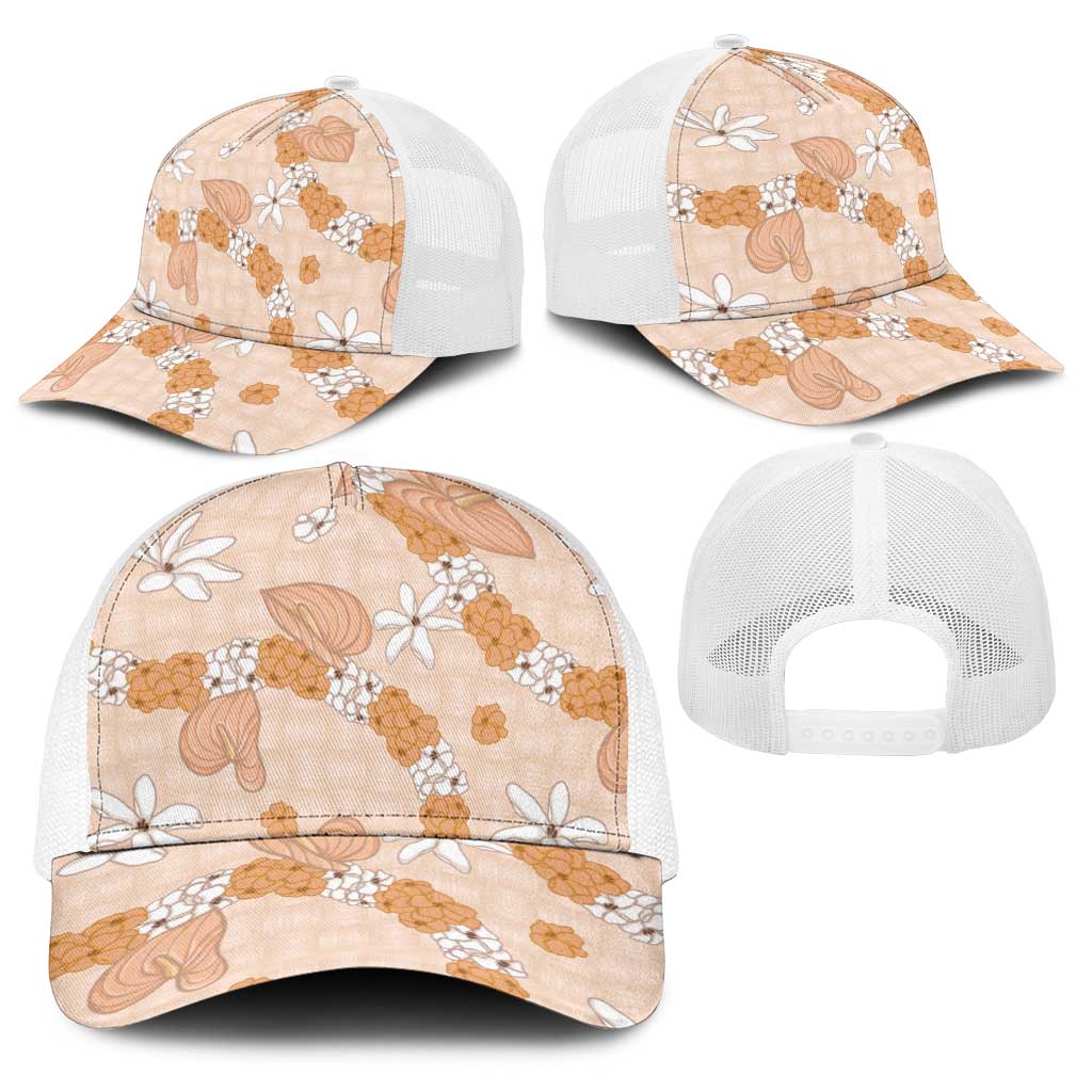 Hawaii Anthurium Tiare Pikake Lei Baseball Net Cap Alani Lauhala Art Pattern LT01 - Polynesian Pride