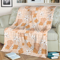Hawaii Anthurium Tiare Pikake Lei Blanket Alani Lauhala Art Pattern LT01 - Polynesian Pride