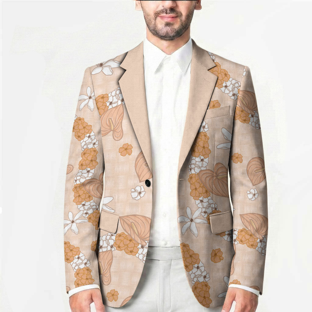 Hawaii Anthurium Tiare Pikake Lei Blazer Alani Lauhala Art Pattern LT01 - Polynesian Pride