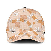 Hawaii Anthurium Tiare Pikake Lei Classic Cap Alani Lauhala Art Pattern LT01 Universal Fit Orange - Polynesian Pride