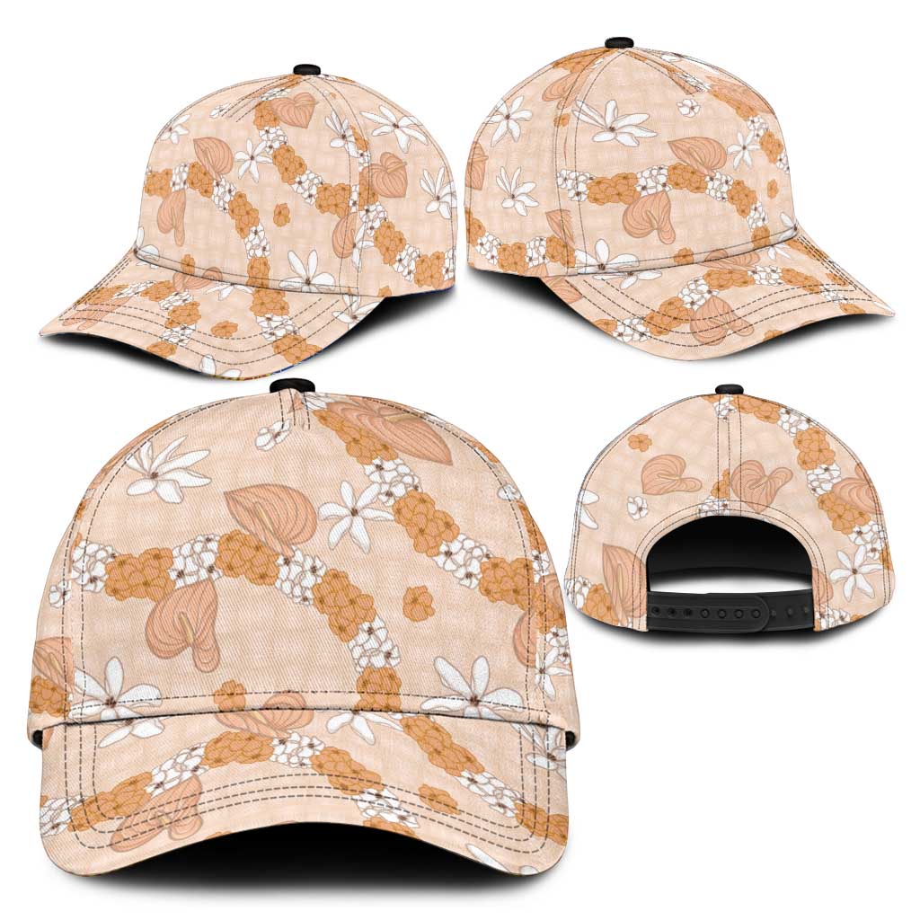Hawaii Anthurium Tiare Pikake Lei Classic Cap Alani Lauhala Art Pattern LT01 - Polynesian Pride