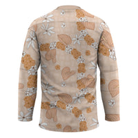 Hawaii Anthurium Tiare Pikake Lei Hockey Jersey Alani Lauhala Art Pattern LT01 - Polynesian Pride