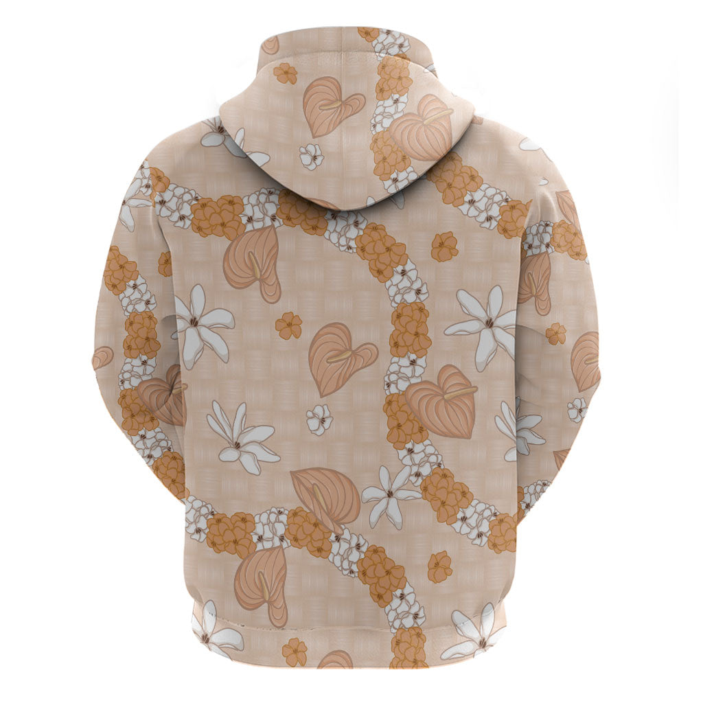 Hawaii Anthurium Tiare Pikake Lei Hoodie Alani Lauhala Art Pattern LT01 - Polynesian Pride