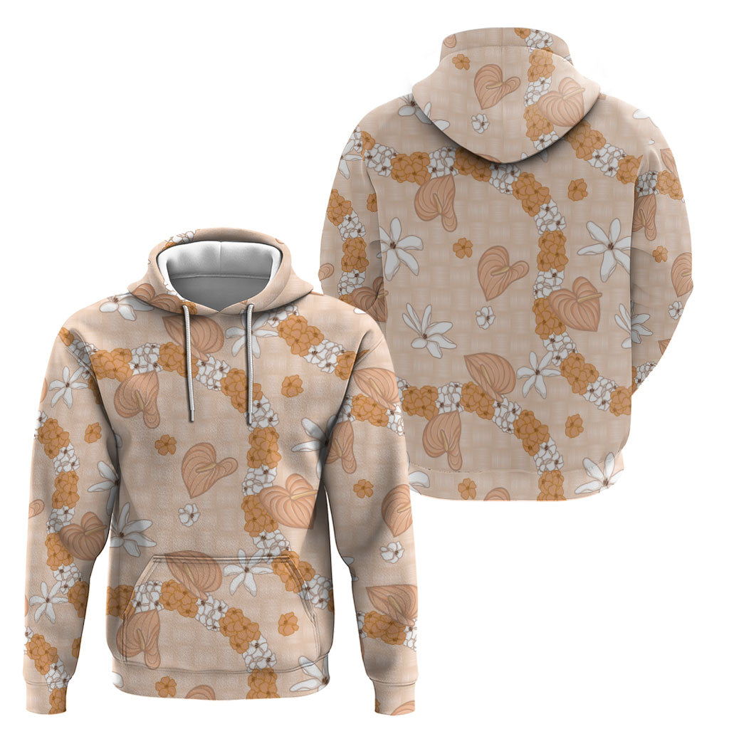 Hawaii Anthurium Tiare Pikake Lei Hoodie Alani Lauhala Art Pattern LT01 - Polynesian Pride