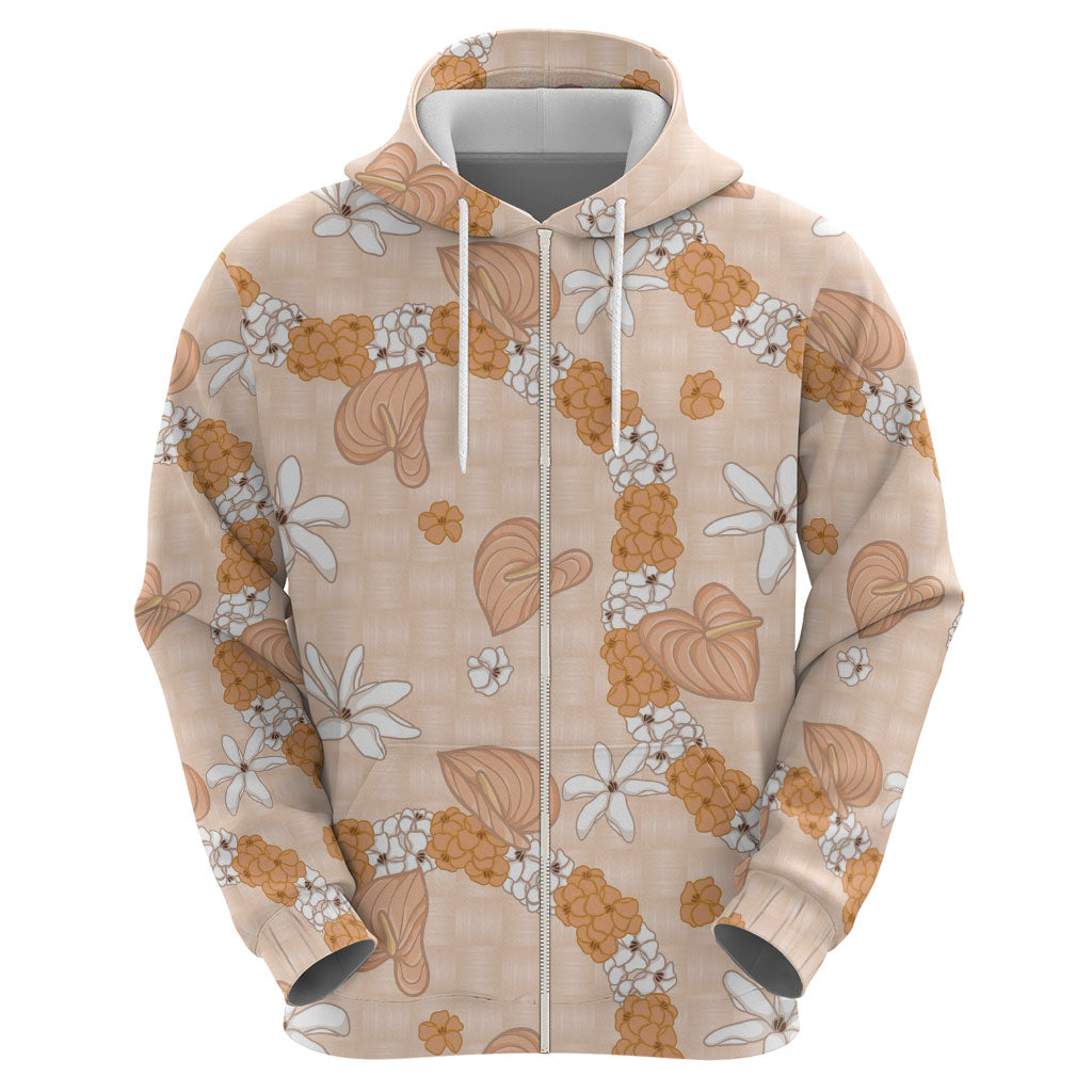 Hawaii Anthurium Tiare Pikake Lei Hoodie Alani Lauhala Art Pattern LT01 - Polynesian Pride