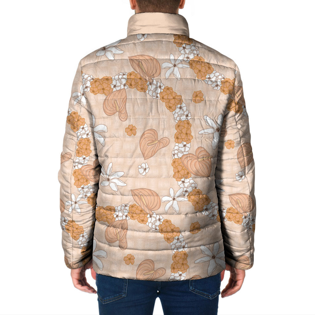 Hawaii Anthurium Tiare Pikake Lei Padded Jacket Alani Lauhala Art Pattern LT01 - Polynesian Pride