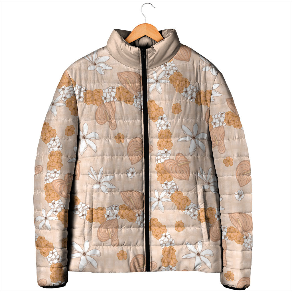 Hawaii Anthurium Tiare Pikake Lei Padded Jacket Alani Lauhala Art Pattern LT01 - Polynesian Pride