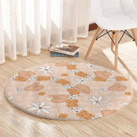 Hawaii Anthurium Tiare Pikake Lei Round Carpet Alani Lauhala Art Pattern LT01 - Polynesian Pride