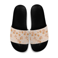 Hawaii Anthurium Tiare Pikake Lei Slide Sandals Alani Lauhala Art Pattern LT01 Orange - Polynesian Pride
