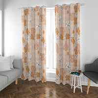 Hawaii Anthurium Tiare Pikake Lei Window Curtain Alani Lauhala Art Pattern LT01 With Grommets Orange - Polynesian Pride