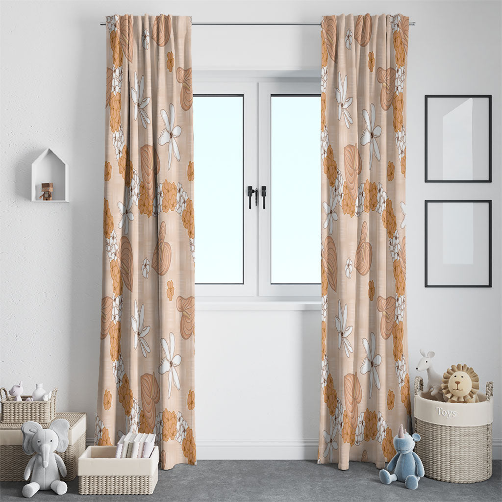 Hawaii Anthurium Tiare Pikake Lei Window Curtain Alani Lauhala Art Pattern LT01 - Polynesian Pride