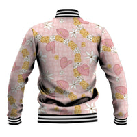 Hawaii Anthurium Tiare Pikake Lei Baseball Jacket Akala Lauhala Art Pattern LT01 - Polynesian Pride