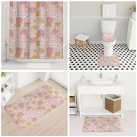 Hawaii Anthurium Tiare Pikake Lei Bathroom Set Akala Lauhala Art Pattern LT01 - Polynesian Pride