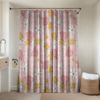 Hawaii Anthurium Tiare Pikake Lei Bathroom Set Akala Lauhala Art Pattern LT01 Shower Curtain Only Pink - Polynesian Pride