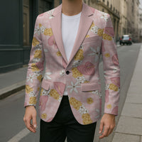 Hawaii Anthurium Tiare Pikake Lei Blazer Akala Lauhala Art Pattern LT01 - Polynesian Pride