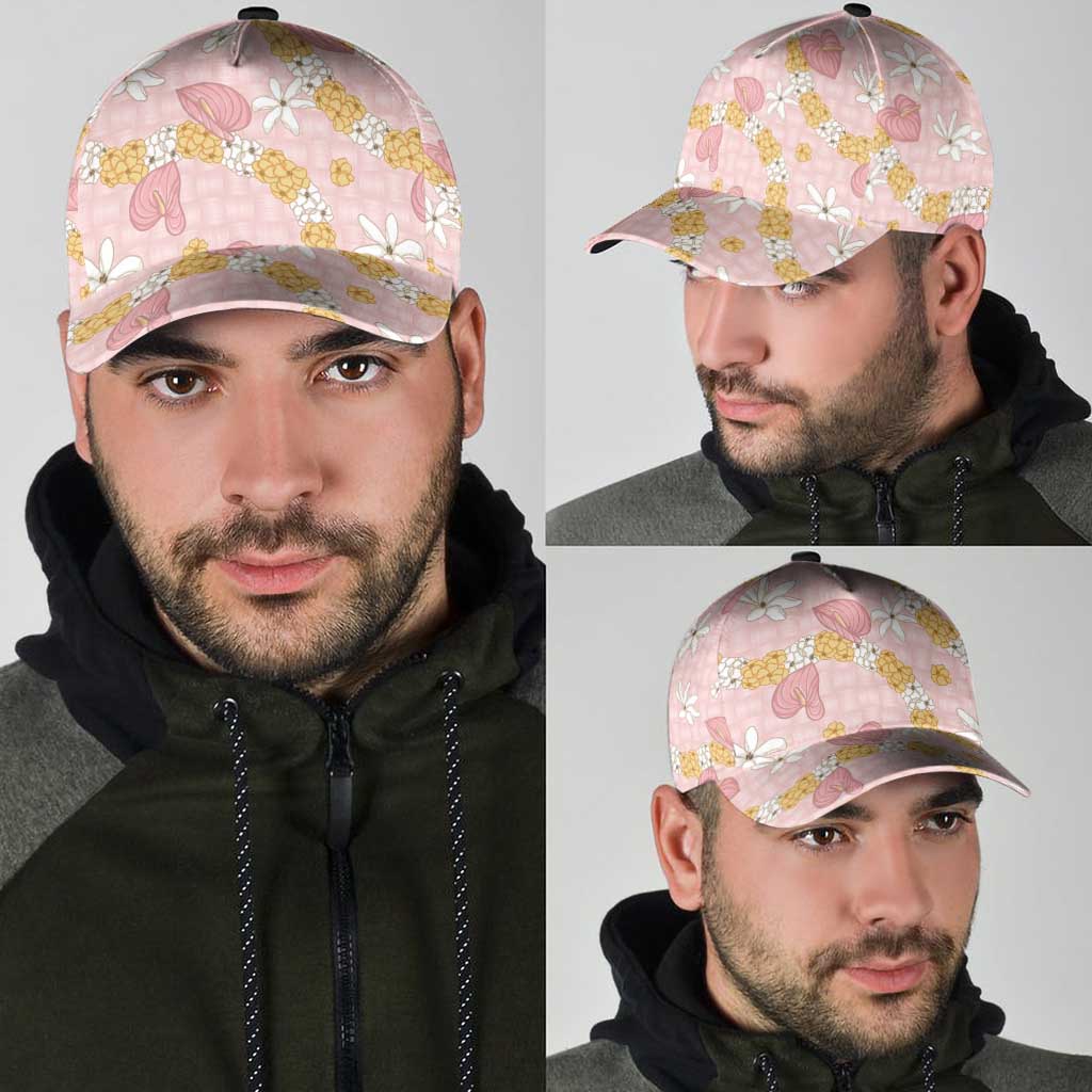 Hawaii Anthurium Tiare Pikake Lei Classic Cap Akala Lauhala Art Pattern LT01 - Polynesian Pride